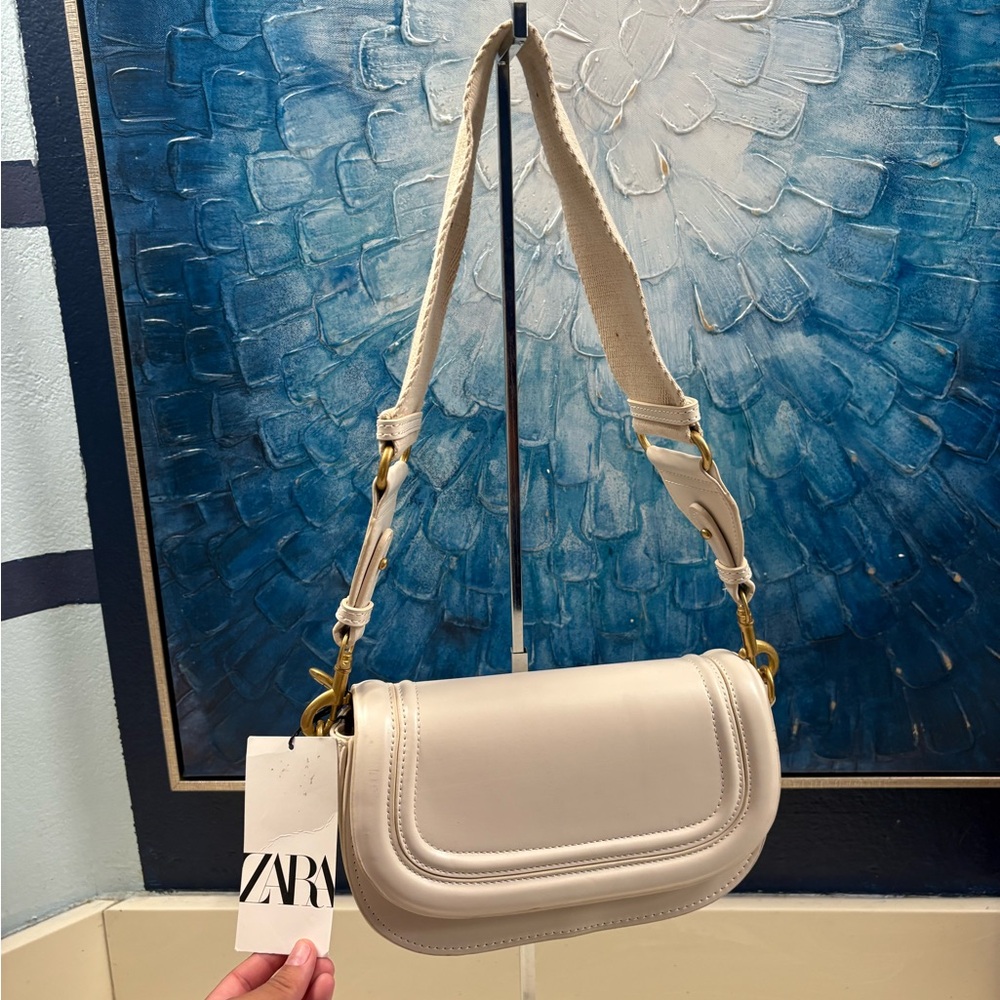 Zara Elegant Cream Shoulder Bag